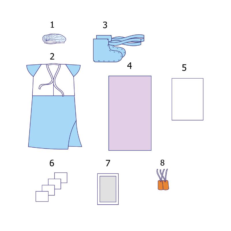 Комплект одягу та покриттів операційних акушерський №1 Taipan-Pharm стерильний